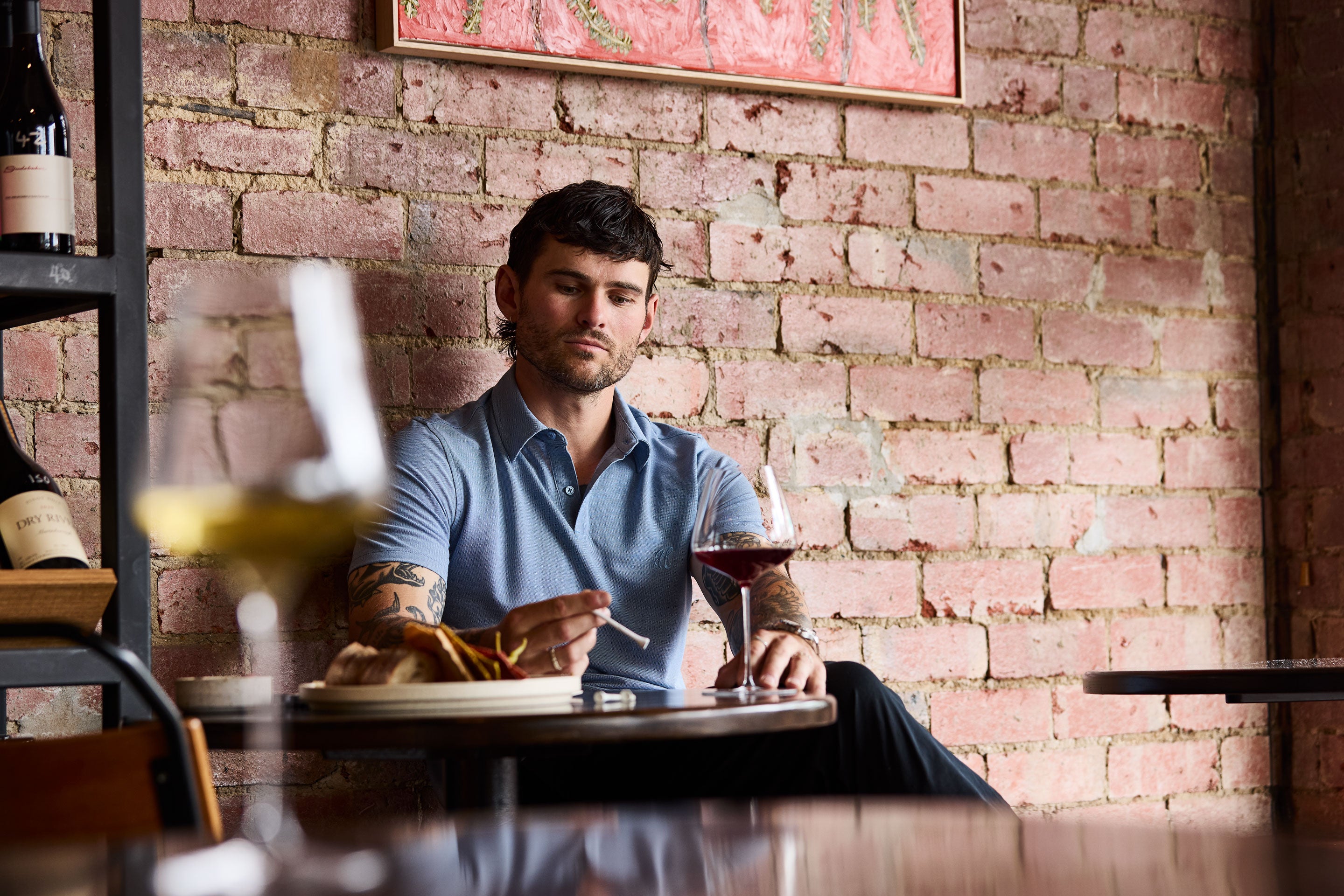 Merino Polo Light Blue Marle